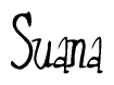 The image is of the word Suana stylized in a cursive script.