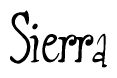 The image is of the word Sierra stylized in a cursive script.