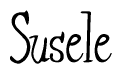   The image is of the word Susele stylized in a cursive script. 