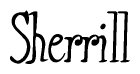The image is a stylized text or script that reads 'Sherrill' in a cursive or calligraphic font.
