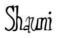 The image is a stylized text or script that reads 'Shauni' in a cursive or calligraphic font.