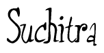 The image is of the word Suchitra stylized in a cursive script.