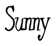 The image is a stylized text or script that reads 'Sunny' in a cursive or calligraphic font.