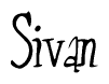 The image contains the word 'Sivan' written in a cursive, stylized font.
