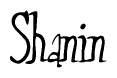 The image is a stylized text or script that reads 'Shanin' in a cursive or calligraphic font.