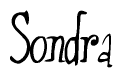 The image contains the word 'Sondra' written in a cursive, stylized font.