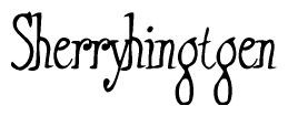 The image is of the word Sherryhingtgen stylized in a cursive script.