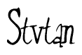The image is a stylized text or script that reads 'Stvtan' in a cursive or calligraphic font.