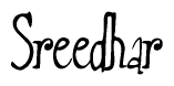 The image contains the word 'Sreedhar' written in a cursive, stylized font.