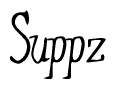 The image is of the word Suppz stylized in a cursive script.