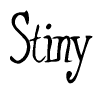 The image is of the word Stiny stylized in a cursive script.