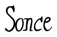 The image contains the word 'Sonce' written in a cursive, stylized font.