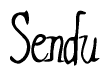 The image is a stylized text or script that reads 'Sendu' in a cursive or calligraphic font.