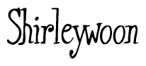 The image is a stylized text or script that reads 'Shirleywoon' in a cursive or calligraphic font.
