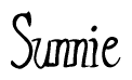 The image is a stylized text or script that reads 'Sunnie' in a cursive or calligraphic font.