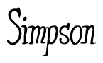 The image is of the word Simpson stylized in a cursive script.