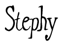 The image is of the word Stephy stylized in a cursive script.