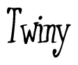 The image contains the word 'Twiny' written in a cursive, stylized font.