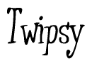 The image is of the word Twipsy stylized in a cursive script.