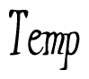 The image is of the word Temp stylized in a cursive script.