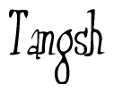 The image contains the word 'Tangsh' written in a cursive, stylized font.