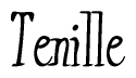The image contains the word 'Tenille' written in a cursive, stylized font.