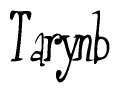 The image is a stylized text or script that reads 'Tarynb' in a cursive or calligraphic font.