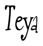   The image is of the word Teya stylized in a cursive script. 