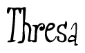 The image contains the word 'Thresa' written in a cursive, stylized font.
