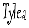The image is a stylized text or script that reads 'Tylea' in a cursive or calligraphic font.