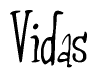 The image is a stylized text or script that reads 'Vidas' in a cursive or calligraphic font.