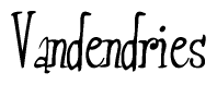 The image contains the word 'Vandendries' written in a cursive, stylized font.
