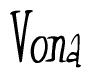 The image contains the word 'Vona' written in a cursive, stylized font.