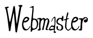 The image is of the word Webmaster stylized in a cursive script.
