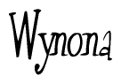 The image is of the word Wynona stylized in a cursive script.