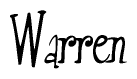 The image contains the word 'Warren' written in a cursive, stylized font.