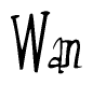 The image contains the word 'Wan' written in a cursive, stylized font.