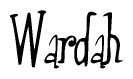 The image is of the word Wardah stylized in a cursive script.