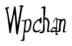 The image contains the word 'Wpchan' written in a cursive, stylized font.