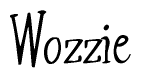 The image contains the word 'Wozzie' written in a cursive, stylized font.