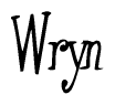 The image is of the word Wryn stylized in a cursive script.