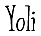 The image is of the word Yoli stylized in a cursive script.
