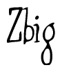 Cursive 'Zbig' Text