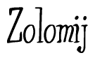The image contains the word 'Zolomij' written in a cursive, stylized font.