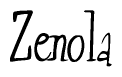 The image is of the word Zenola stylized in a cursive script.