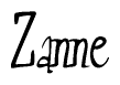 The image contains the word 'Zanne' written in a cursive, stylized font.