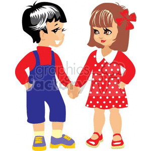 Charming of Kids Holding Hands