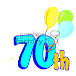 70th Birthday Celebration with Balloons and Confetti