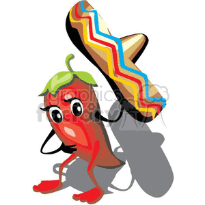 Cinco de Mayo Chili Pepper with Sombrero