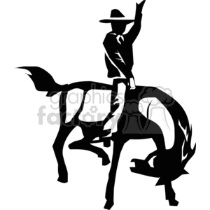 Cowboy Riding a Bucking Horse Silhouette